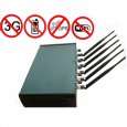 6 Antennas High Power Adjustable Cell Phone Jammer & Wifi GPS Signal 50M