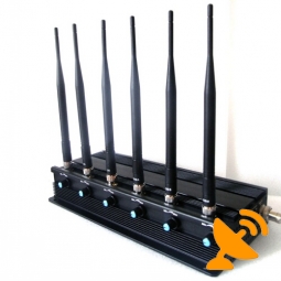 6 Antenna 3G Cell Phone & Wifi & UHF & VHF Adjustable Blocker Jammer 50M