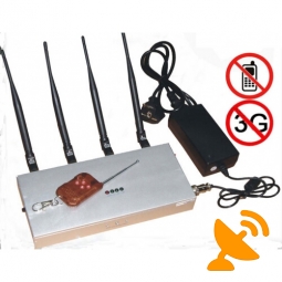 4 Antenna Mobile Phone Signal Jammer with Remote Control 30M