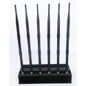 High Power 6 Antennas Desktop Cell Phone & GPS & UHF & Lojack Signal Jammer 40M