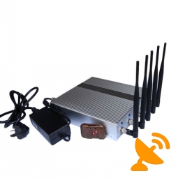 Desktop Remote Control 5 Antenna GPS Jammer Cell Phone Signal Blocker 40M