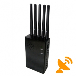 Handheld 5 Antenna Cell Phone Jammer & GPS Blocker & Wifi Jammer with Fan 20M