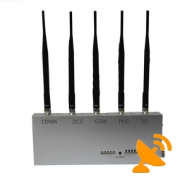 Remote Control 5 Antenna 3G GSM CDMA DCS PCS Cell Phone Signal Jammer 20M