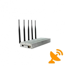 5 Antenna UHF Audio Jammer & 3G Cell Phone Signal Blocker 20M