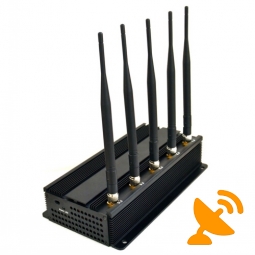 High Power 5 Antenna Desktop GPS & Cell Phone Signal Jammer 40M