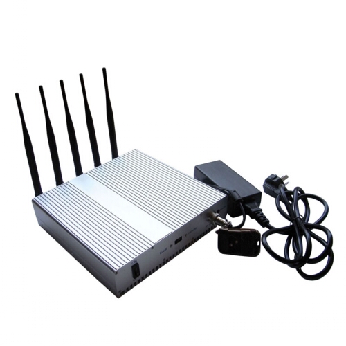 Desktop Remote Control 5 Antenna GPS Jammer Cell Phone Signal Blocker 40M